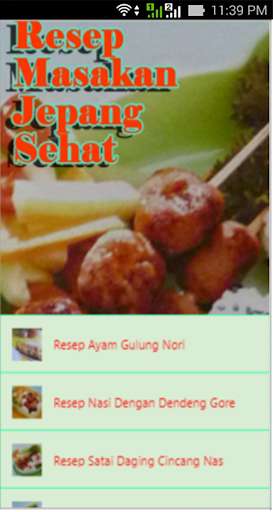Run android online APK Resep Masakan Jepang Sehat from MyAndroid or emulate Resep Masakan Jepang Sehat using MyAndroid