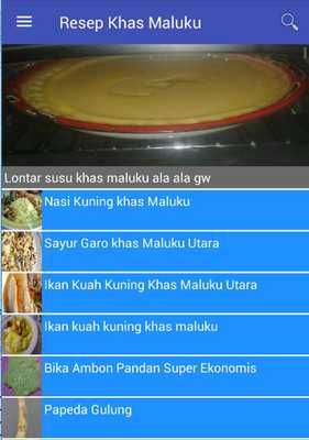 Emulate Android APK Resep Masakan Khas Maluku