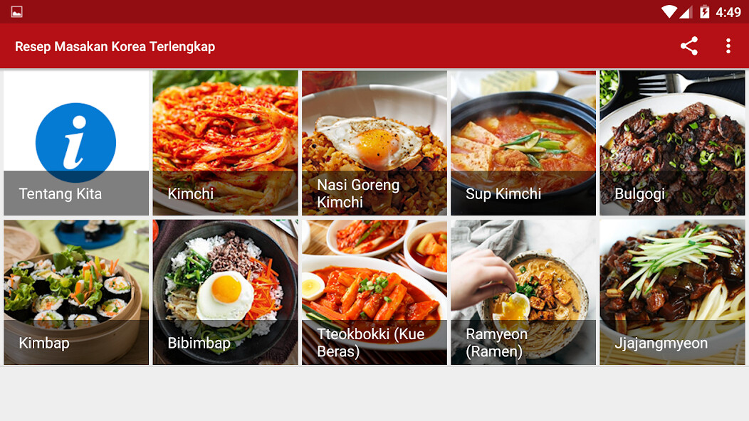 Run android online APK Resep Masakan Korea Terlengkap from MyAndroid or emulate Resep Masakan Korea Terlengkap using MyAndroid