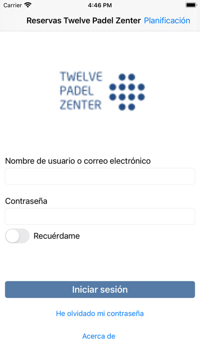 Emulate iPhone app Reservas Twelve Padel Zenter using MyAndroid Emulate iPhone app Reservas Twelve Padel Zenter using MyAndroid