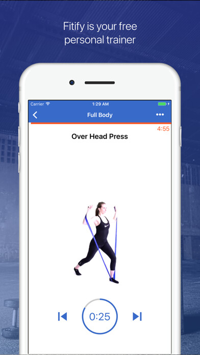 Emulate iPhone app Resistance Bands Workouts by Fitify using MyAndroid