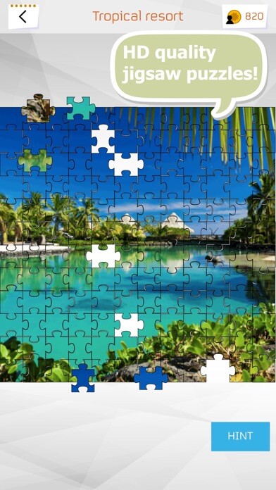 Emulate iPhone app Resort Jigsaw Puzzles using MyAndroid