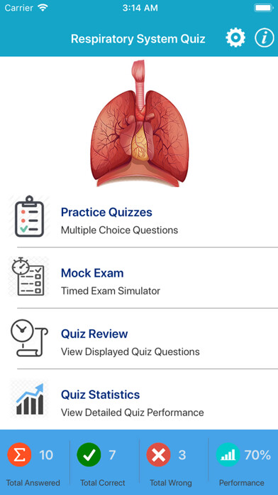 Emulate iPhone app Respiratory System Quizzes using MyAndroid Emulate iPhone app Respiratory System Quizzes using MyAndroid