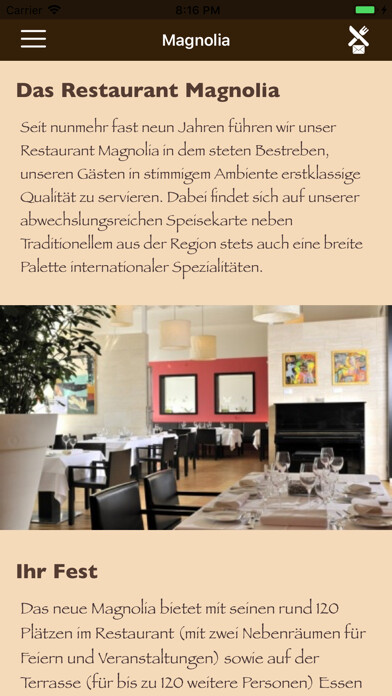 Emulate iPhone app Restaurant Magnolia using MyAndroid Emulate iPhone app Restaurant Magnolia using MyAndroid