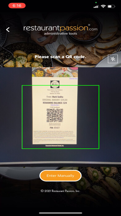 Emulate iPhone app Restaurant Passion Admin Tools using MyAndroid