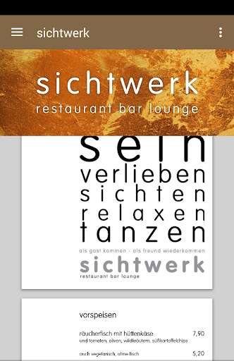 Run android online APK Restaurant Sichtwerk from MyAndroid or emulate Restaurant Sichtwerk using MyAndroid Run android online APK Restaurant Sichtwerk from MyAndroid or emulate Restaurant Sichtwerk using MyAndroid