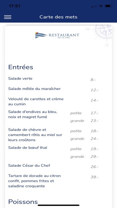 Emulate iPhone app Restaurant SNG Menu using MyAndroid