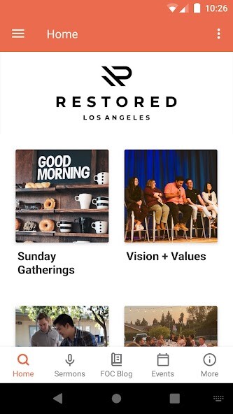 Emulate iPhone app Restored Church L.A. using MyAndroid Emulate iPhone app Restored Church L.A. using MyAndroid