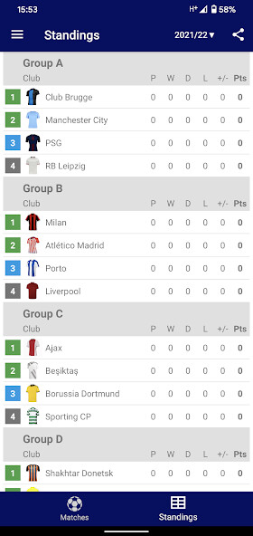 Emulate Android APK Results for Champions League Emulate Android APK Results for Champions League
