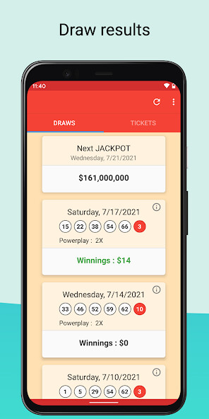 Run android online APK Results Powerball Megamillions from MyAndroid or emulate Results Powerball Megamillions using MyAndroid