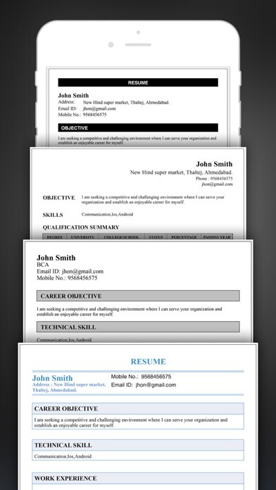Emulate iPhone app Resume Creator Pro CV Designer using MyAndroid