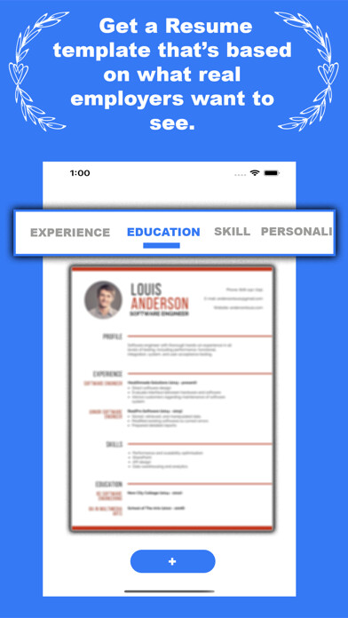 Emulate iPhone app Resume & Curriculum vitae-PDF using MyAndroid