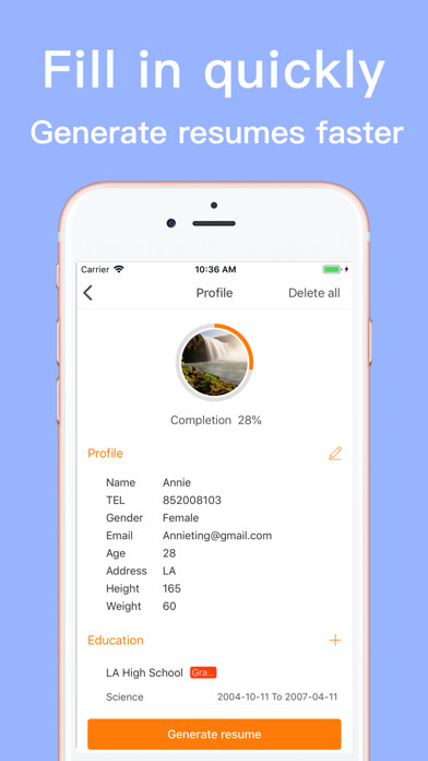 Emulate iPhone app ResumeCV-resume builder app using MyAndroid Emulate iPhone app ResumeCV-resume builder app using MyAndroid