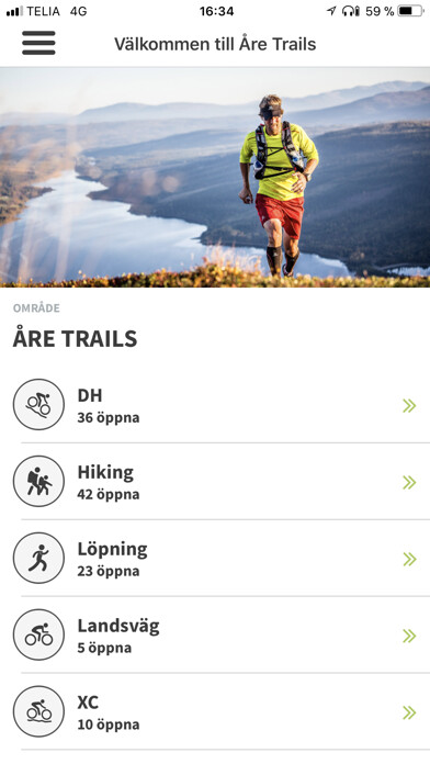 Emulate iPhone app Åre Trails using MyAndroid