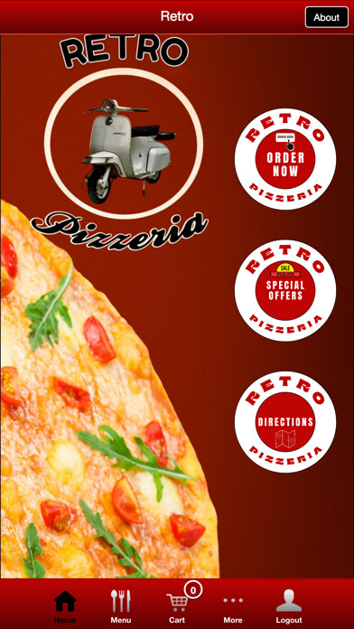 Emulate iPhone app Retro Pizzeria using MyAndroid Emulate iPhone app Retro Pizzeria using MyAndroid