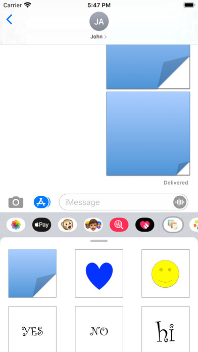 Emulate iPhone app reveal message stickers using MyAndroid
