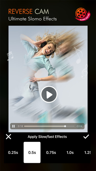 Emulate iPhone app Reverse Cam- Slow Motion Video using MyAndroid