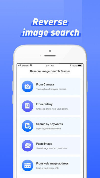 Emulate iPhone app Reverse Image Search Master using MyAndroid