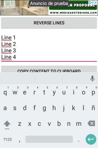 Run android online APK Reverse Lines - Change the order of the lines from MyAndroid or emulate Reverse Lines - Change the order of the lines using MyAndroid