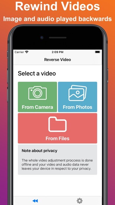 Emulate iPhone app Reverse Video - Play Backwards using MyAndroid