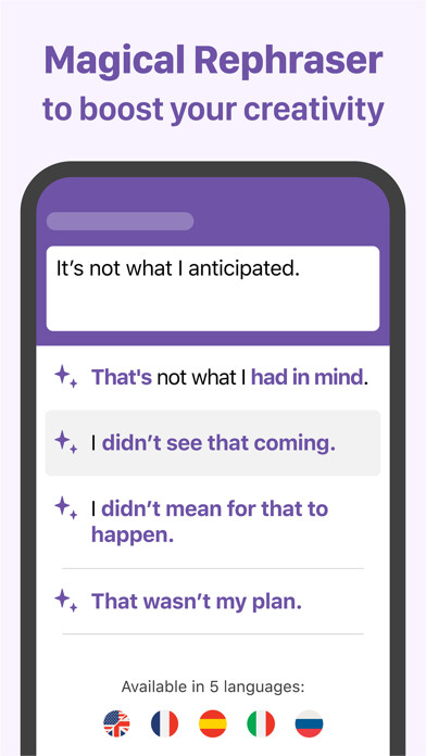 Emulate iPhone app Reverso Rephraser & Synonyms using MyAndroid