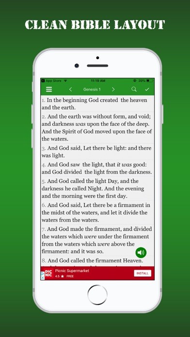 Emulate iPhone app Revised Webster Bible using MyAndroid