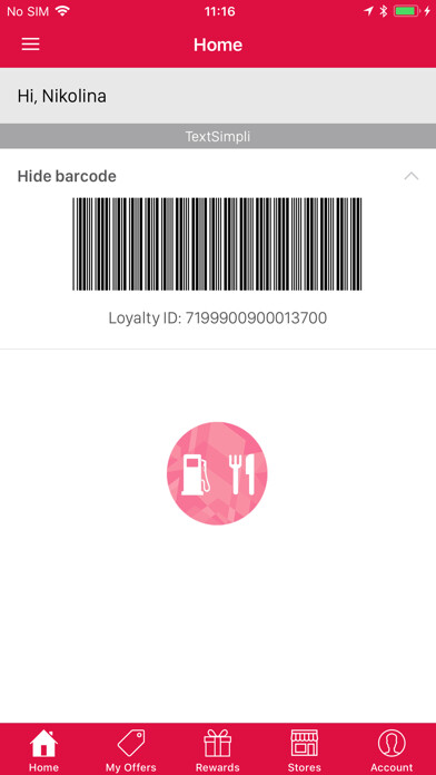 Emulate iPhone app Rewards Program Mobile using MyAndroid