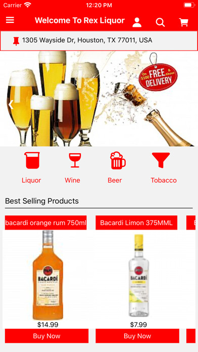 Emulate iPhone app Rex Liquor Houston using MyAndroid Emulate iPhone app Rex Liquor Houston using MyAndroid
