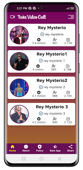 Run android online APK Rey Mysterio fake video call from MyAndroid or emulate Rey Mysterio fake video call using MyAndroid Run android online APK Rey Mysterio fake video call from MyAndroid or emulate Rey Mysterio fake video call using MyAndroid