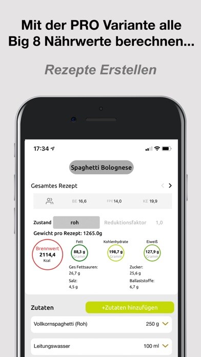 Emulate iPhone app Rezeptrechner PRO using MyAndroid