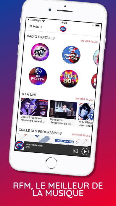 Emulate iPhone app RFM le meilleur de la musique using MyAndroid