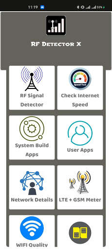 Run android online APK RF signal detector RF tracker from MyAndroid or emulate RF signal detector RF tracker using MyAndroid