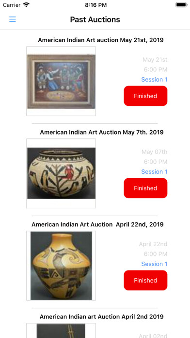 Emulate iPhone app RG Munn Auctions using MyAndroid