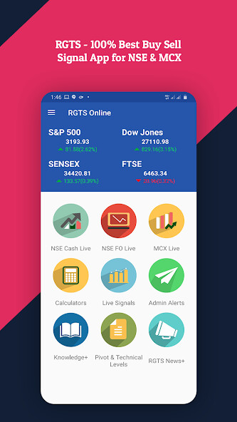 Run android online APK RGTS - NSE and MCX Live Signal App from MyAndroid or emulate RGTS - NSE and MCX Live Signal App using MyAndroid