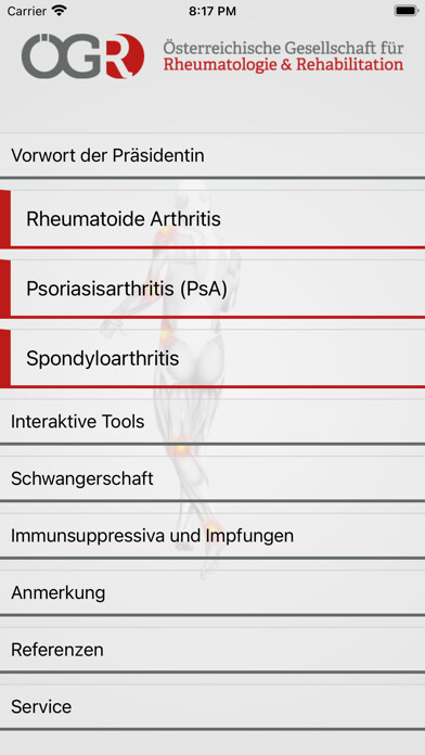 Emulate iPhone app RheumaGuide using MyAndroid Emulate iPhone app RheumaGuide using MyAndroid