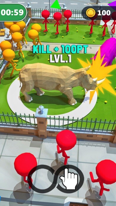 Emulate iPhone app Rhino Rampage: City Simulator using MyAndroid
