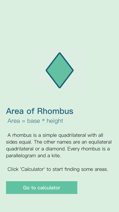 Emulate iPhone app Rhombus Area Calculator using MyAndroid Emulate iPhone app Rhombus Area Calculator using MyAndroid