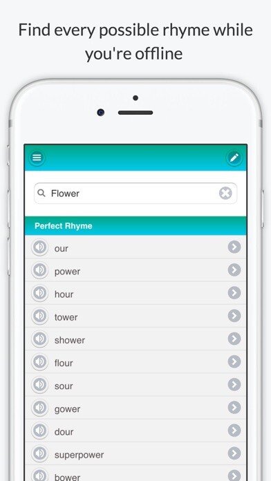 Emulate iPhone app Rhyme Dictionary by Rhyme Time using MyAndroid