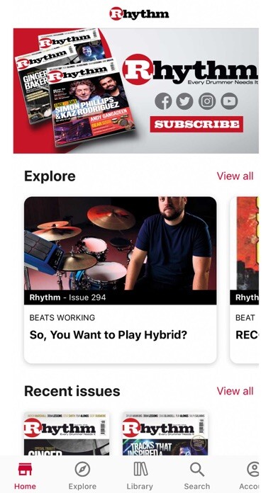 Emulate iPhone app Rhythm Magazine using MyAndroid