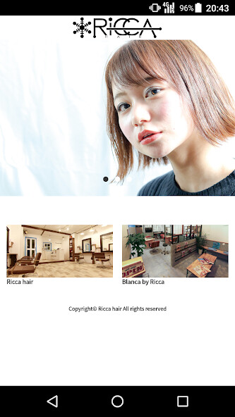 Run android online APK 美容室・ヘアサロン Ricca hair（リッカ ヘアー）公 from MyAndroid or emulate 美容室・ヘアサロン Ricca hair（リッカ ヘアー）公 using MyAndroid