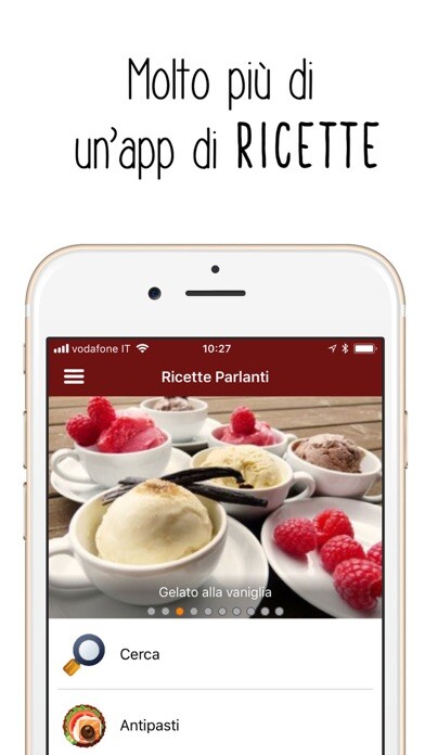 Emulate iPhone app Ricette Parlanti using MyAndroid