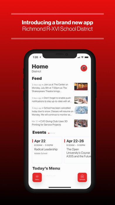 Emulate iPhone app Richmond R-XVI School District using MyAndroid