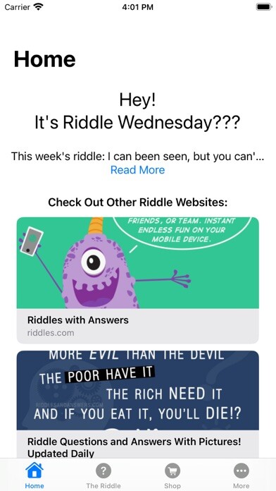 Emulate iPhone app Riddle Wednesday using MyAndroid