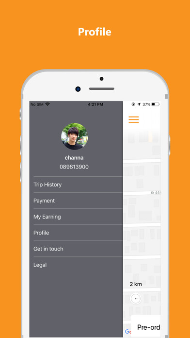 Emulate iPhone app RideOn Driver Cambodia using MyAndroid