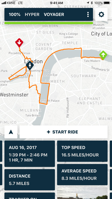 Emulate iPhone app Ride - track your eSK8 rides using MyAndroid