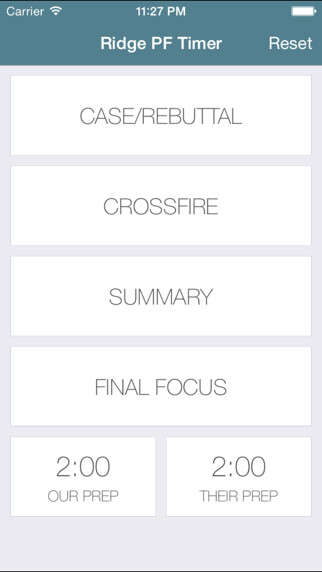 Emulate iPhone app Ridge PF Debate Timer using MyAndroid