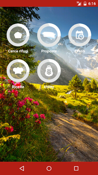 Emulate iPhone app Rifugi di Lombardia using MyAndroid