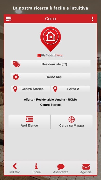 Emulate iPhone app Rigamonti Case.it using MyAndroid