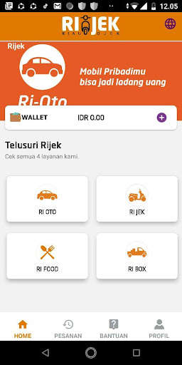 Run android online APK Ri-Jek ( Ojek Online-nya Orang Riau ) from MyAndroid or emulate Ri-Jek ( Ojek Online-nya Orang Riau ) using MyAndroid