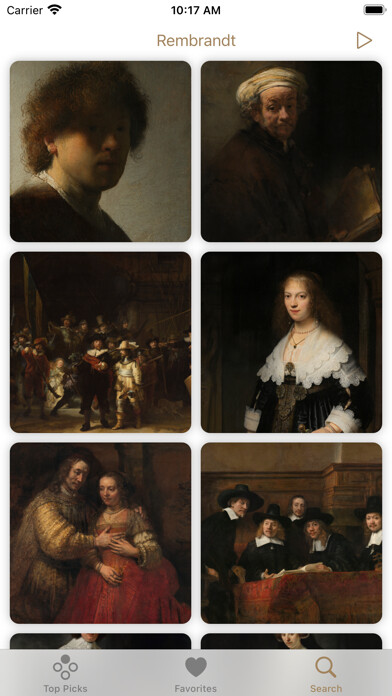 Emulate iPhone app Rijksmuseum Gallery using MyAndroid